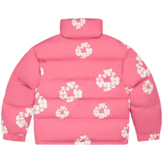 Cotton Wreath Puffer Jacket Pink