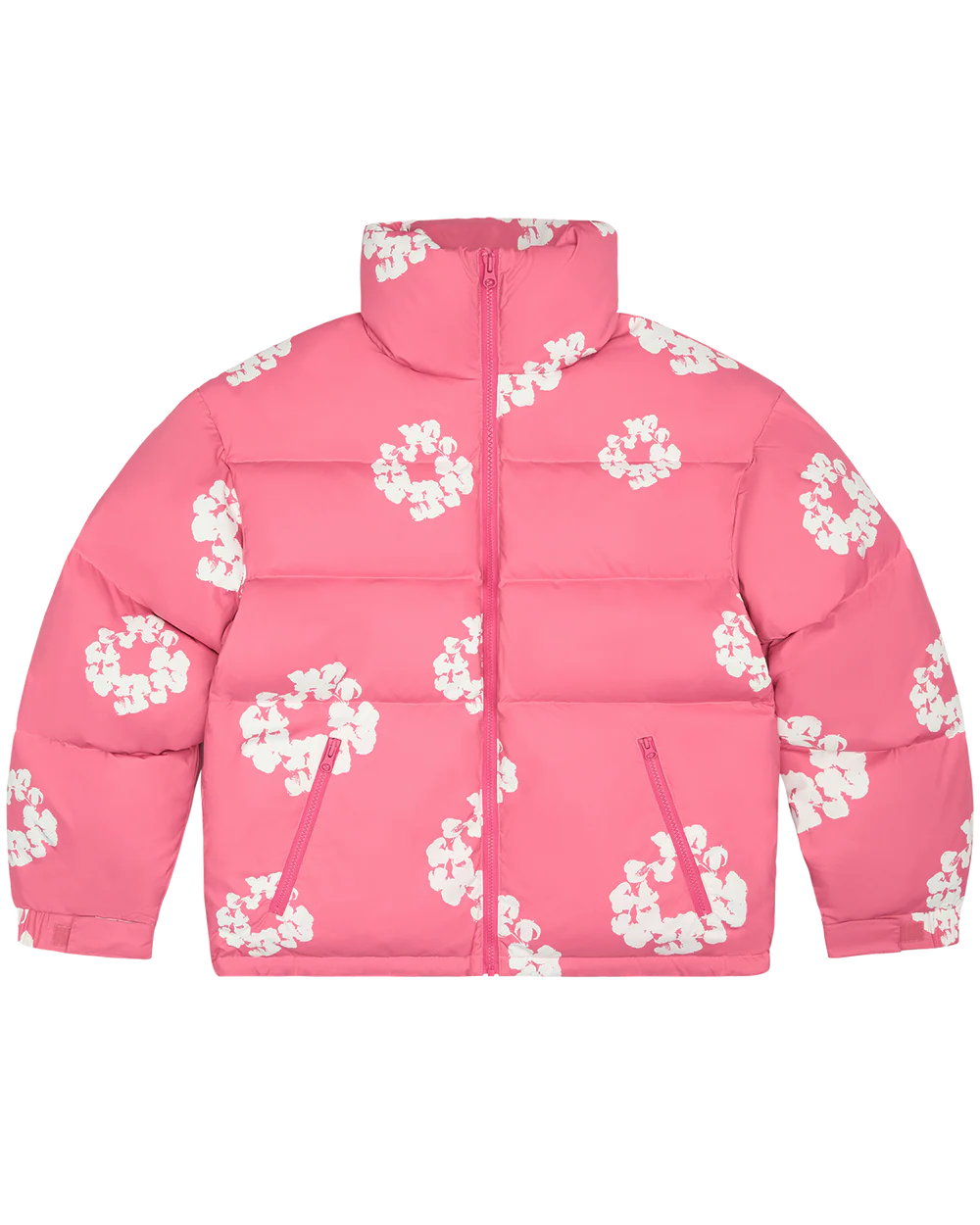 Cotton Wreath Puffer Jacket Pink