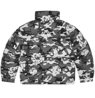 Cotton Wreath Puffer Jacket White Camo