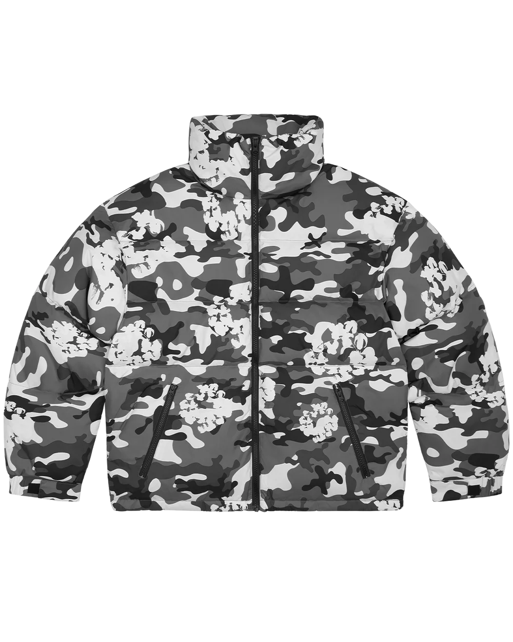 Cotton Wreath Puffer Jacket White Camo