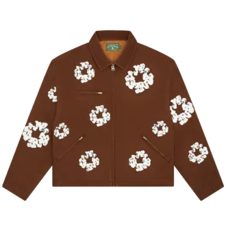 Cotton Wreath Canvas Work Jacket Brown