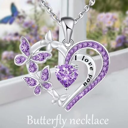 Ins Butterfly Love Necklace With Rhinestones Fashion